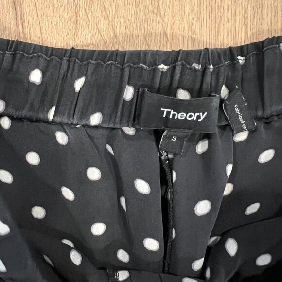 Theory Black and White Polka Dot Wide Leg Pants Size Small - Picture 5 of 5